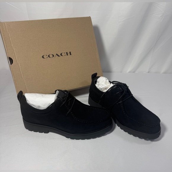 Authentic Coach Men’s Black Suede Banks Boots Shoes Sz 10.5 NEW In Box - Picture 5 of 15